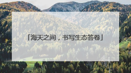 海天之间，书写生态答卷